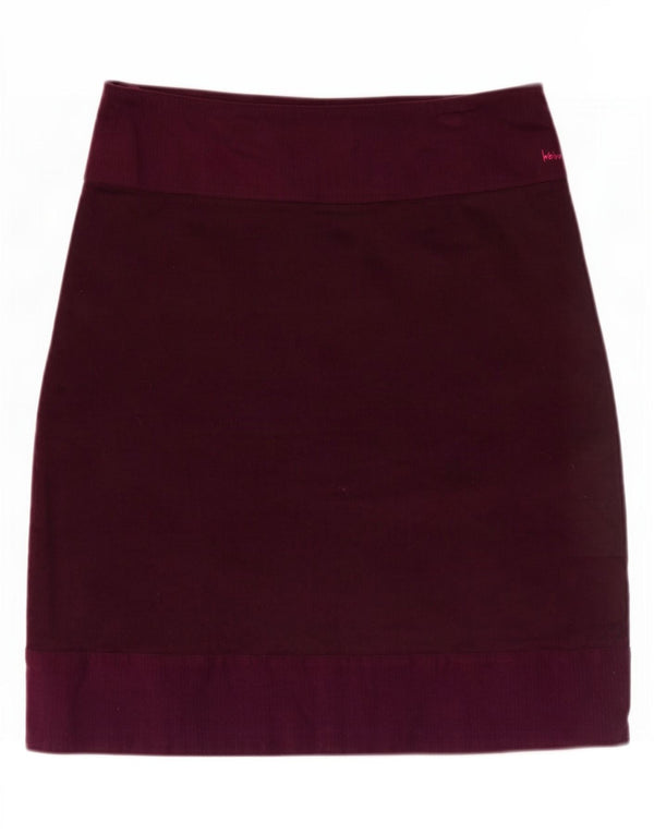 Weird Fish Jupe en velours côtelé pour femme UK 12 Medium W34 Coton bordeaux