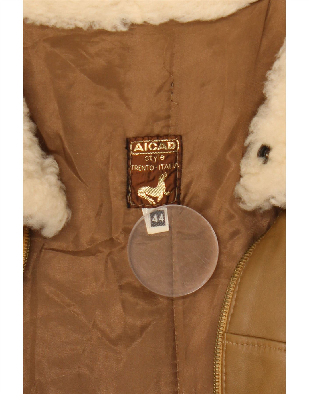 Aicad Veste En Cuir Oversize Femme IT 44 Marron Moyen