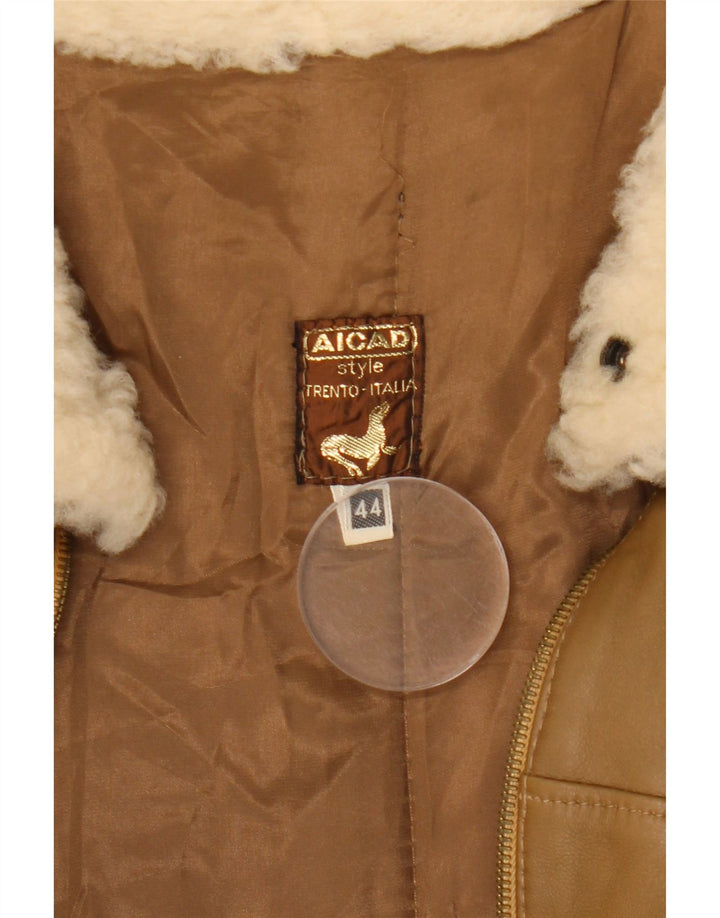 Aicad Veste En Cuir Oversize Femme IT 44 Marron Moyen