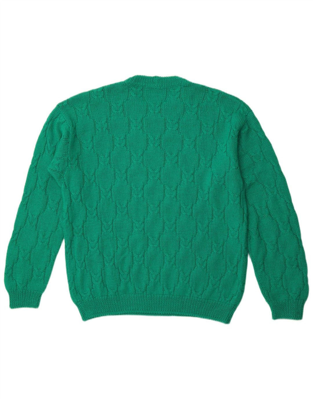 VINTAGE Pull col rond homme XL vert