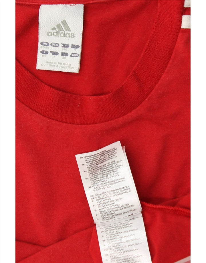 ADIDAS T-Shirt Homme UK 42/44 Grand Rouge Colourblock Coton