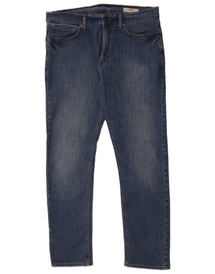 Marks & Spencer Jean Slim Homme W34 L31 Bleu Coton