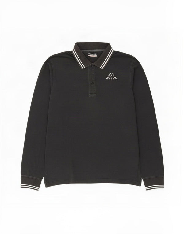 Kappa Polo à manches longues pour homme en coton noir Large