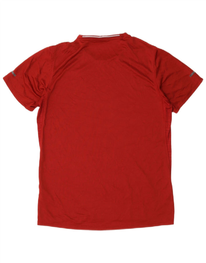Adidas Homme Climalite T-Shirt Top Rouge Moyen Rayé Polyester