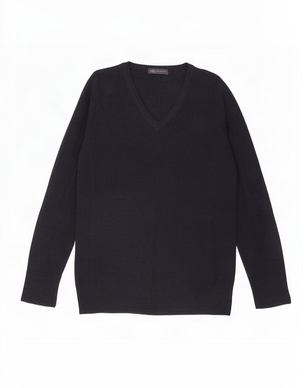 Marks & Spencer Pull col en V pour femme UK 16 Large Bleu marine