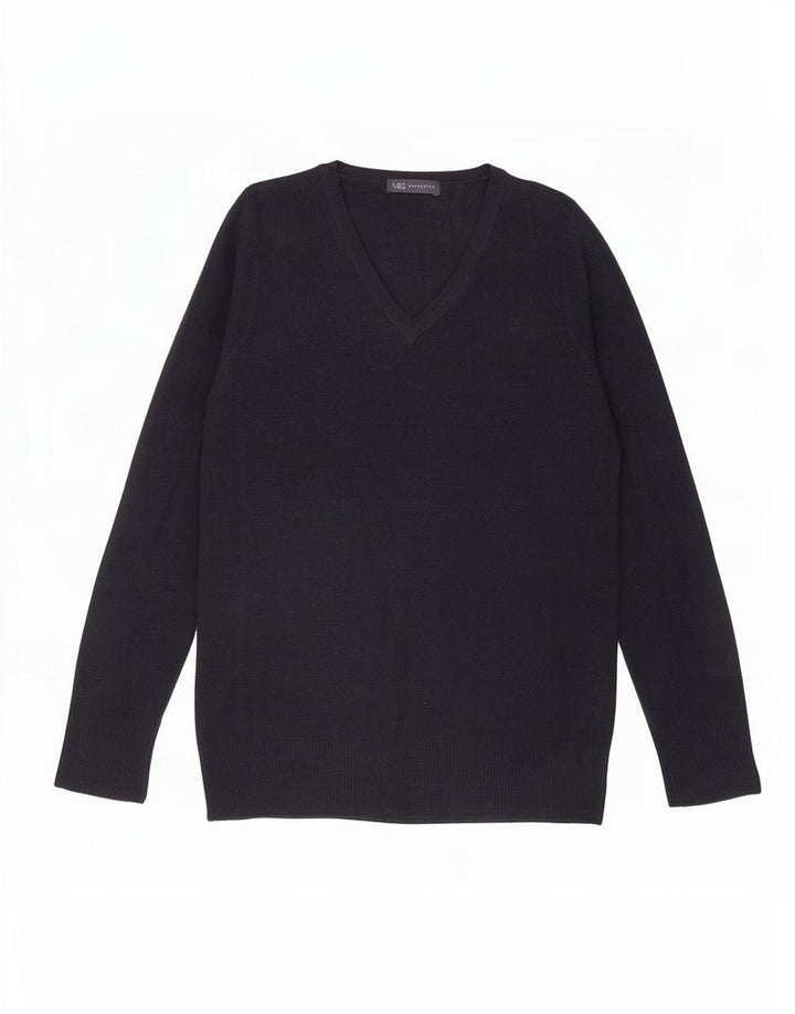 Marks & Spencer Pull col en V pour femme UK 16 Large Bleu marine