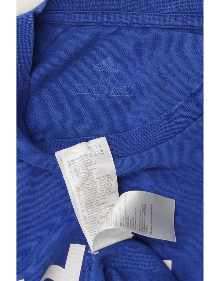 Adidas T-Shirt Graphique Homme Bleu Moyen Coton
