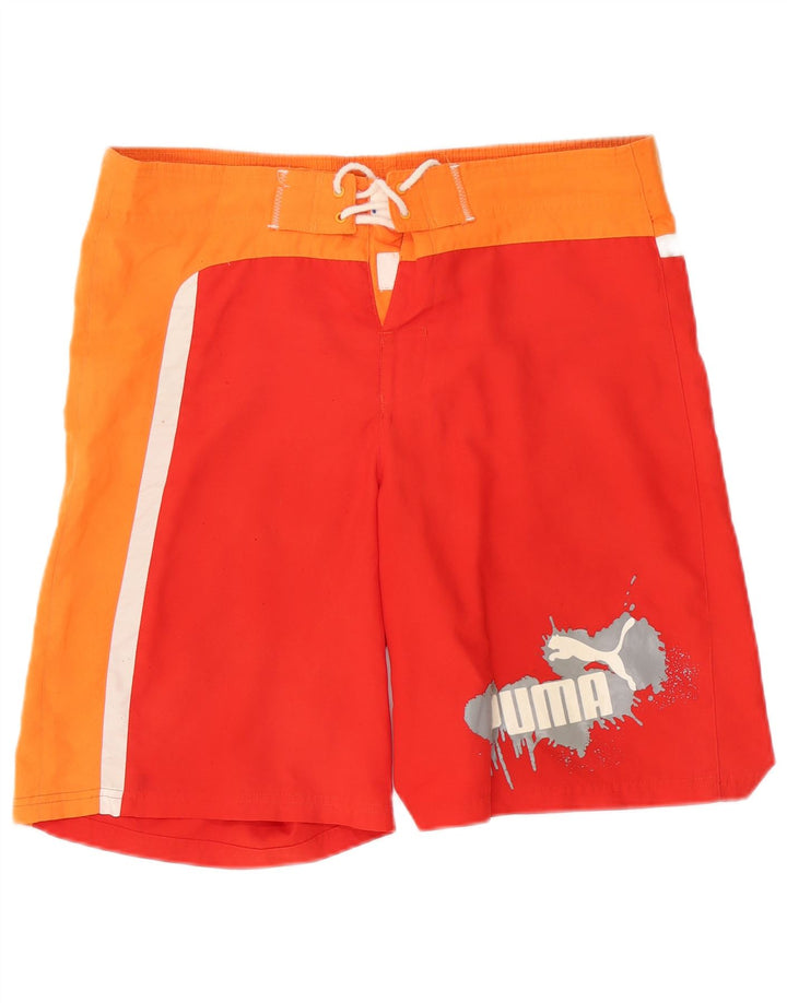 Puma Short de Bain Graphic Homme Rouge Moyen Colourblock