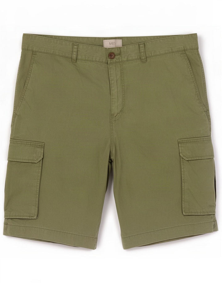 Marks & Spencer Short cargo pour hommes Large W36 Coton kaki