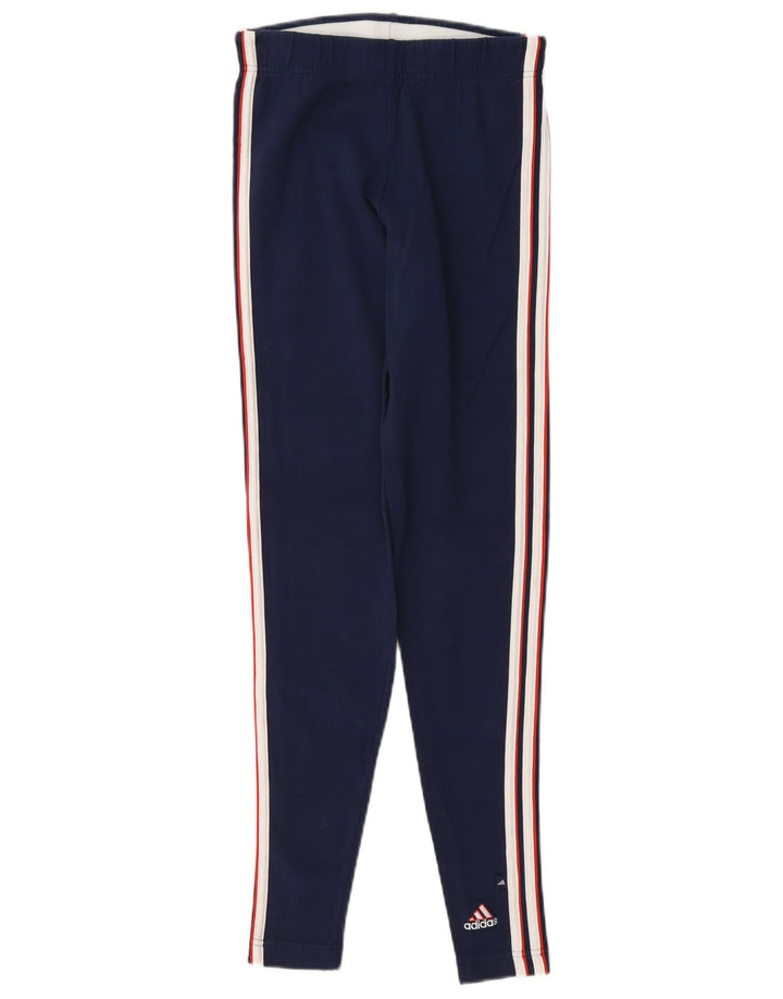 Adidas Leggings Femme UK 12 Coton Bleu Marine Moyen