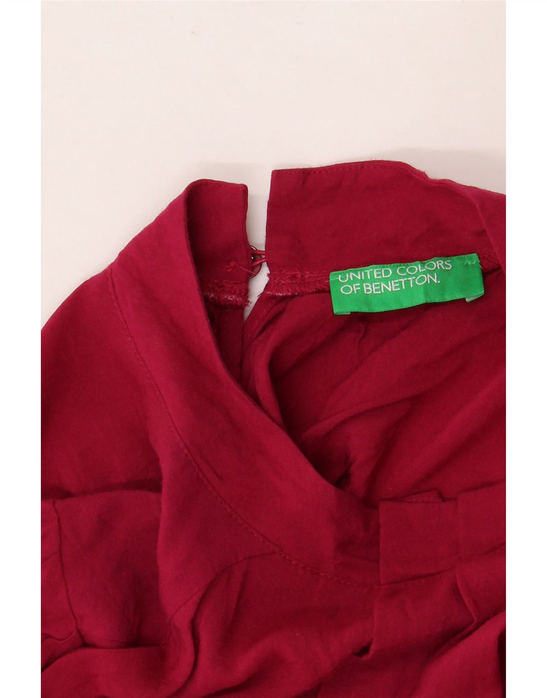 BENETTON Chemisier à manches longues pour femme UK 18 XL Bordeaux