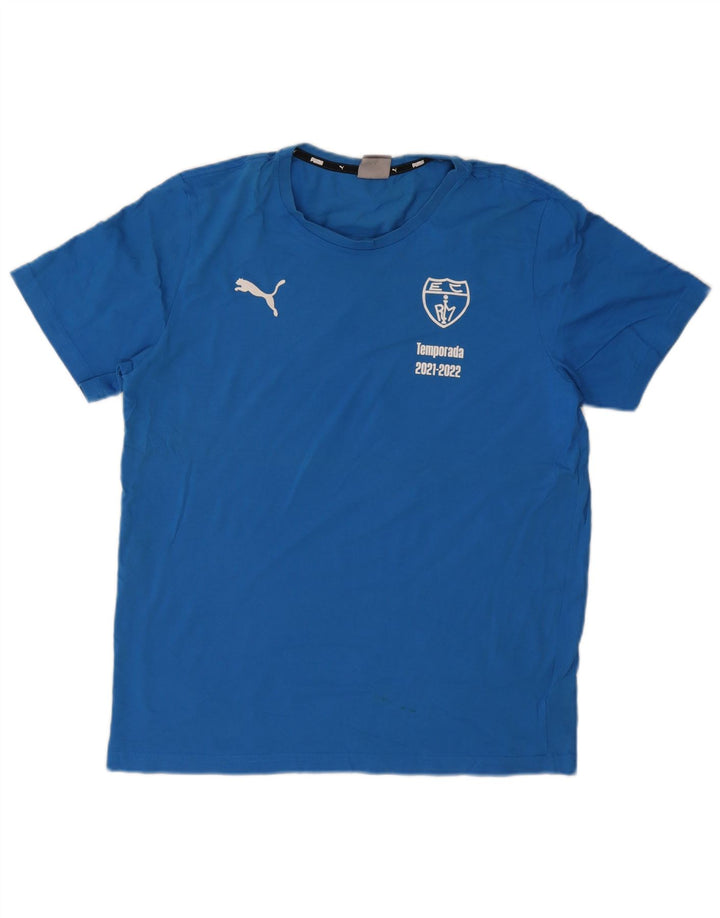 Puma T-shirt graphique pour homme, grand, bleu, coton
