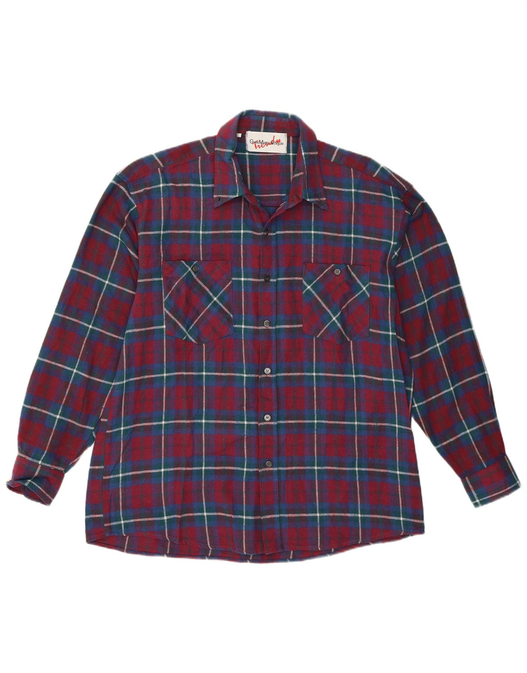 Gian Marco Venturi Chemise en flanelle pour homme en coton à carreaux bordeaux