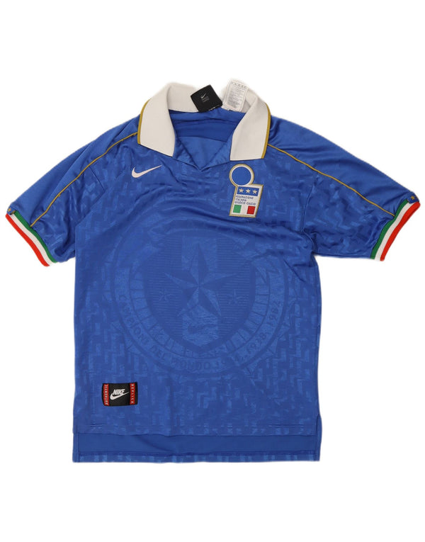 Nike Hommes Italie Soccer Home 1994-1996 Maillot de Football Petit Bleu Polyester