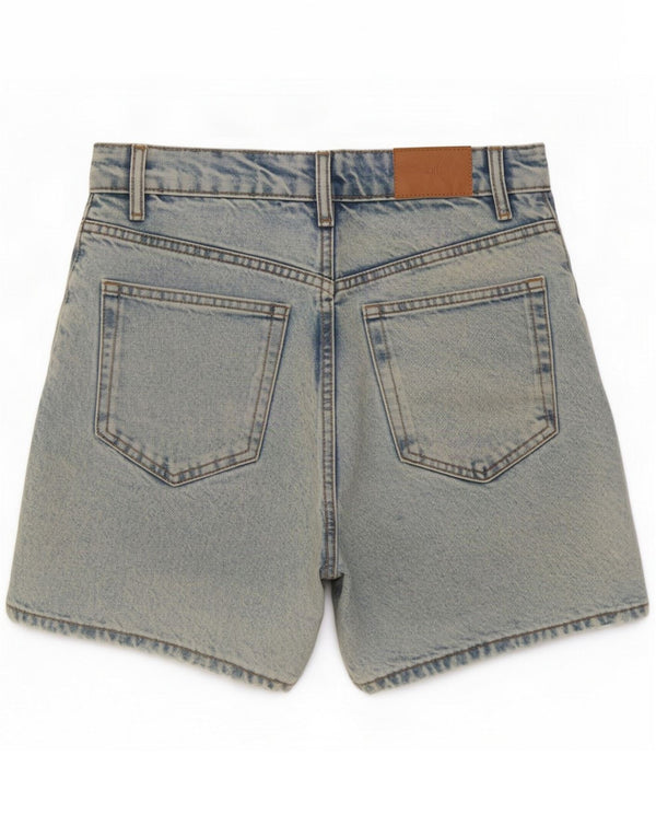 Zara Short en jean taille haute pour femme EU 36 XS W26 Bleu