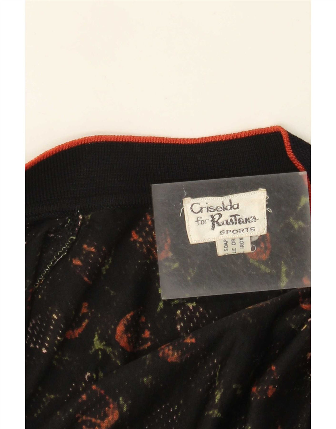 vintage Femmes 2 Pièces Ensemble UK 14 Moyen Noir Floral