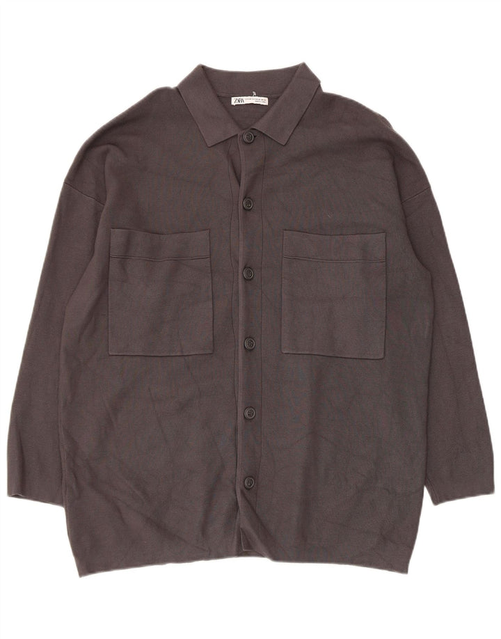 Zara Cardigan Pull Homme Petit Gris