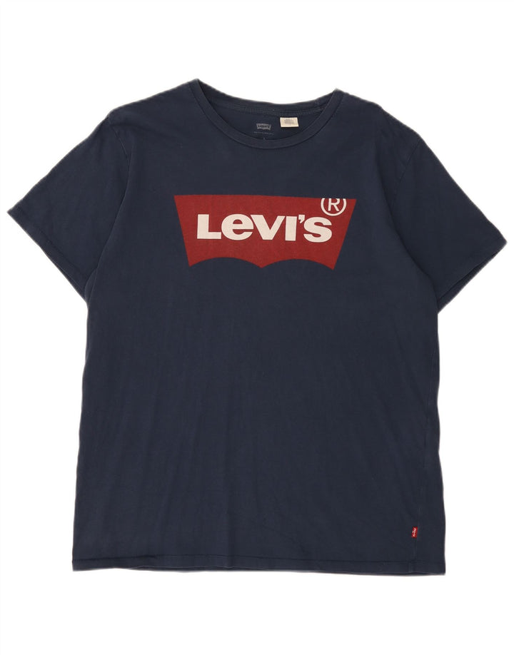 LEVI'S T-Shirt Graphique Homme Grand Bleu Marine Coton