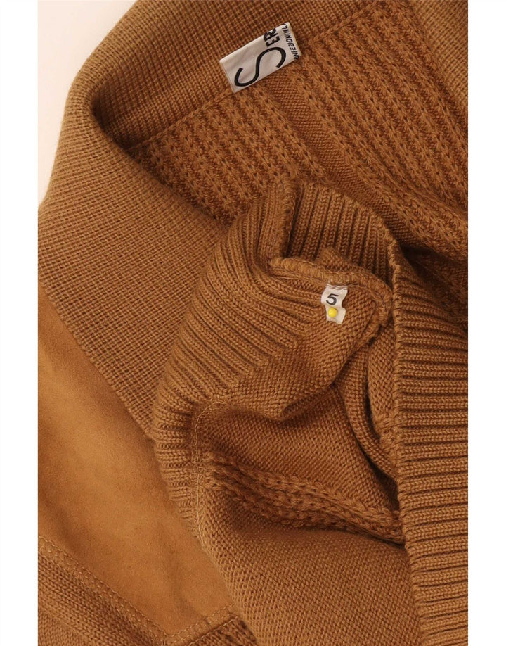 vintage Femme Cardigan Pull UK 14 Beige Moyen