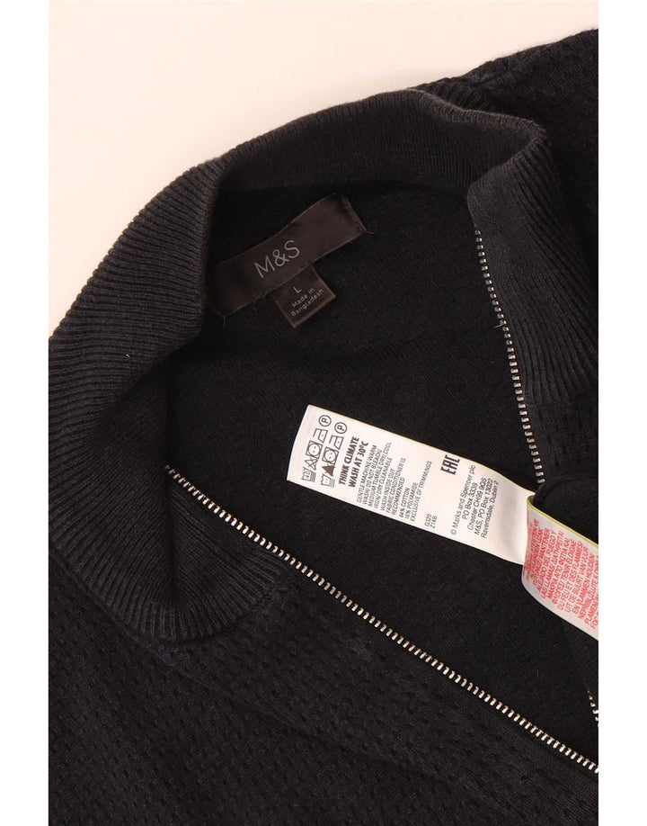 Marks & Spencer Cardigan pour homme en coton noir Taille L