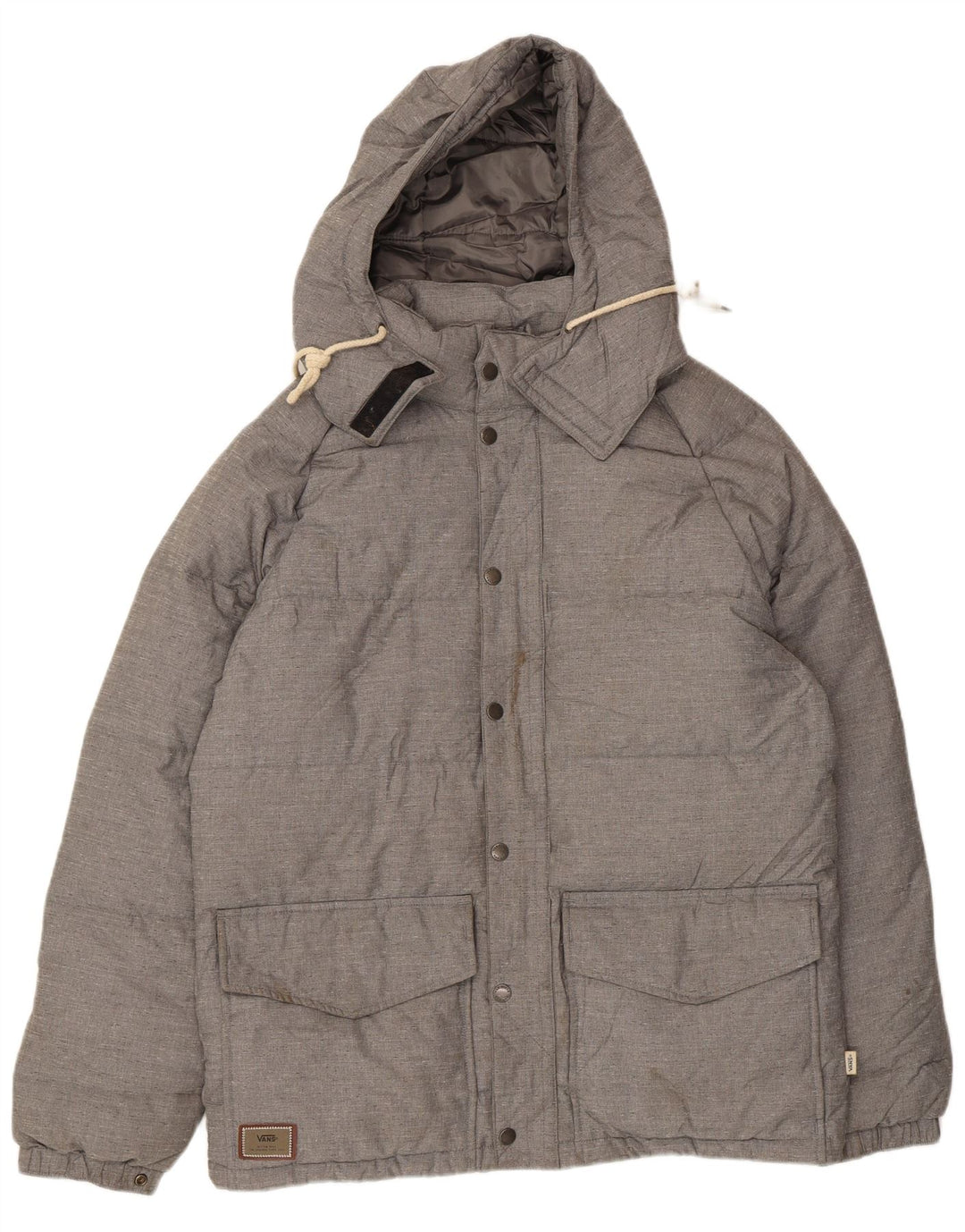 VANS Veste matelassée à capuche pour hommes UK 38 Nylon gris moyen