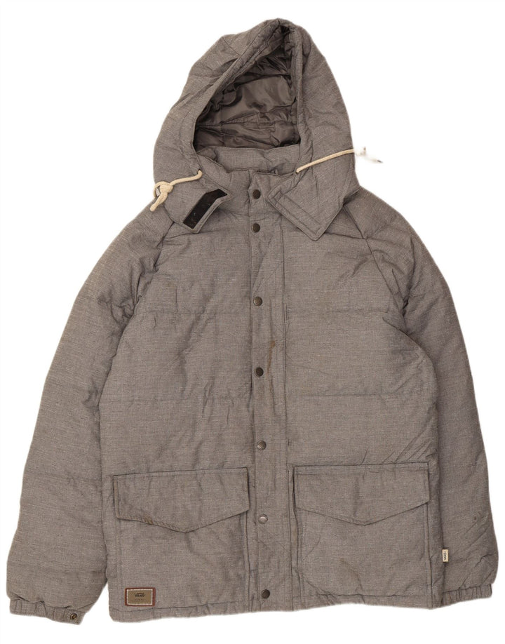 VANS Veste matelassée à capuche pour hommes UK 38 Nylon gris moyen