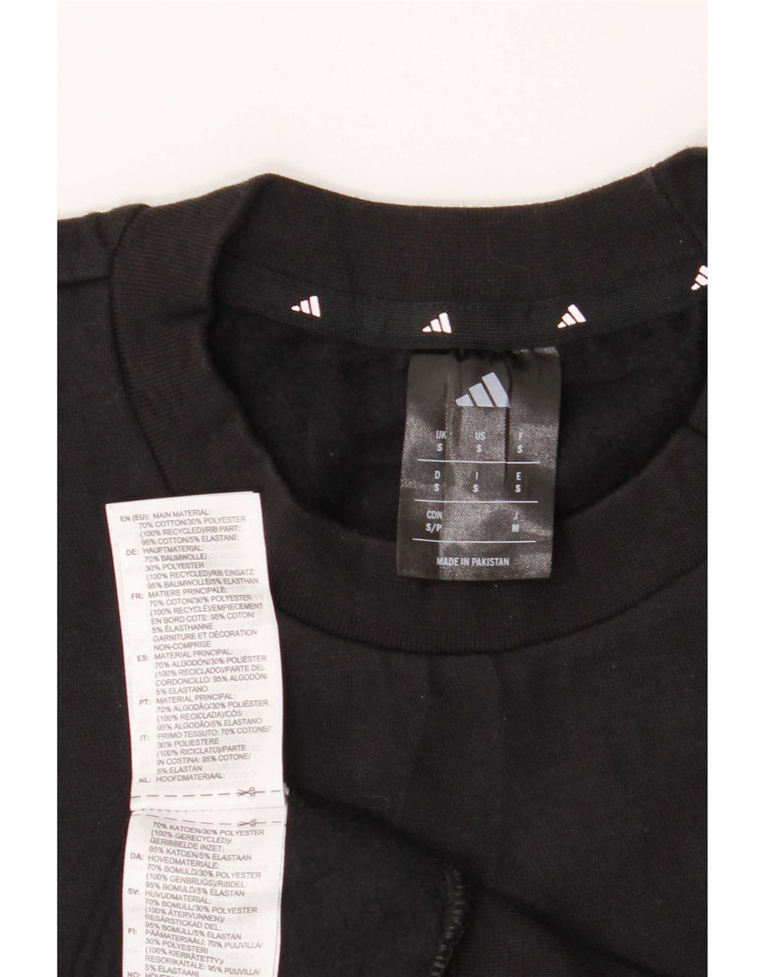 Adidas Sweat-shirt pour homme en coton noir Taille S