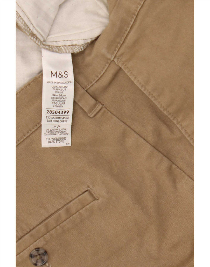 Marks & Spencer Short Chino Homme W34 Grand Coton Beige