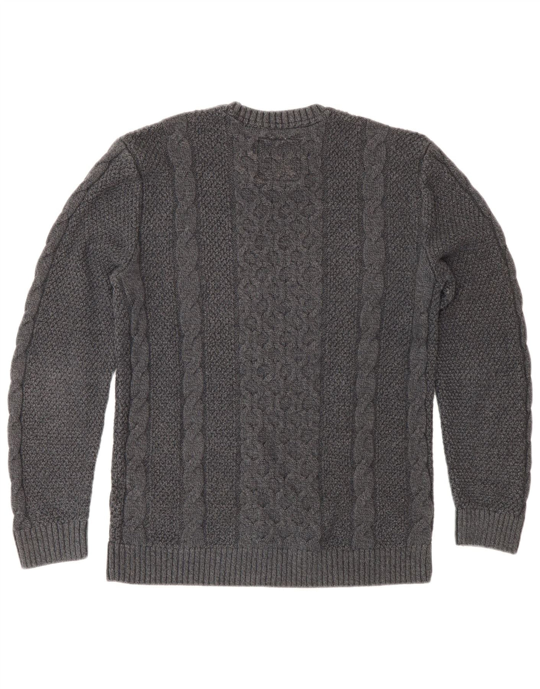 Hollister Pull ras du cou pour homme, petit, gris, coton