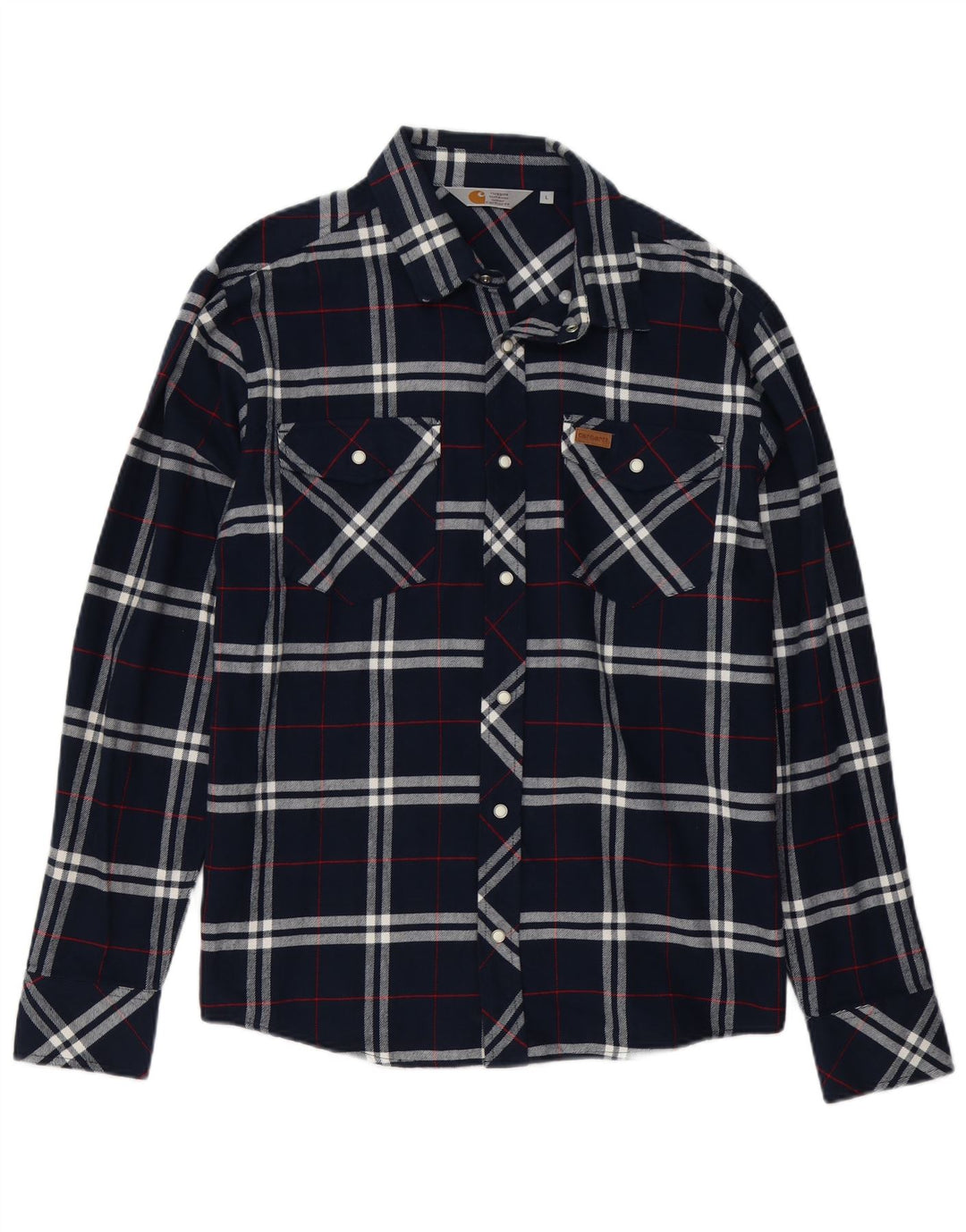 Carhartt Chemise en flanelle pour hommes Grand coton à carreaux bleu marine