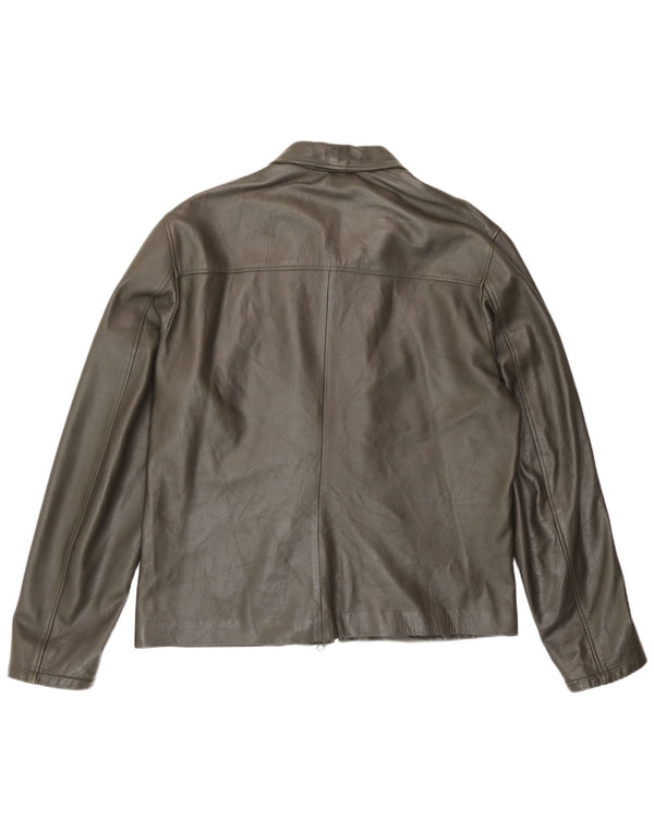 veste en cuir homme vintage UK 40 Grand cuir brun