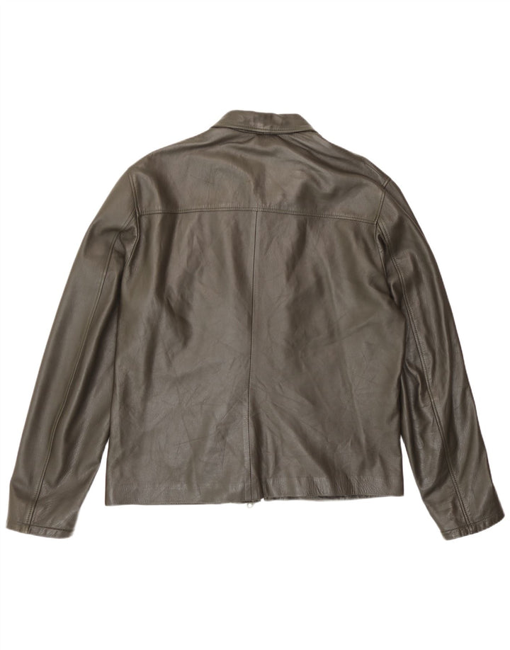 veste en cuir homme vintage UK 40 Grand cuir brun