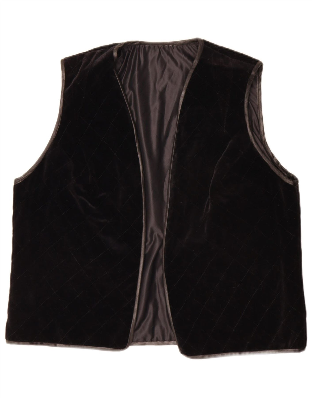vintage Femmes OPEN Gilet UK 14 Grand Noir