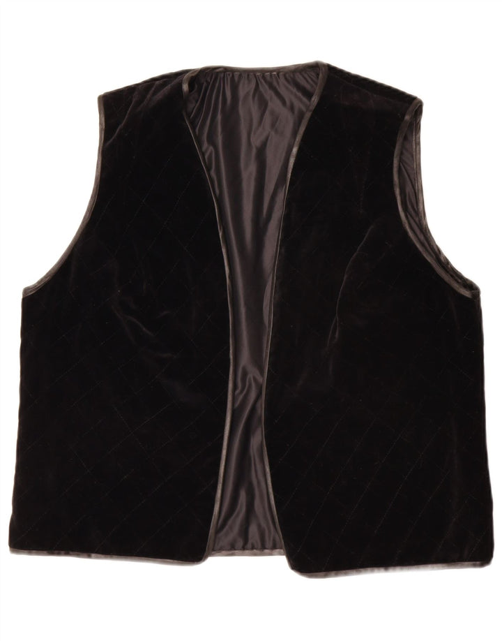 vintage Femmes OPEN Gilet UK 14 Grand Noir