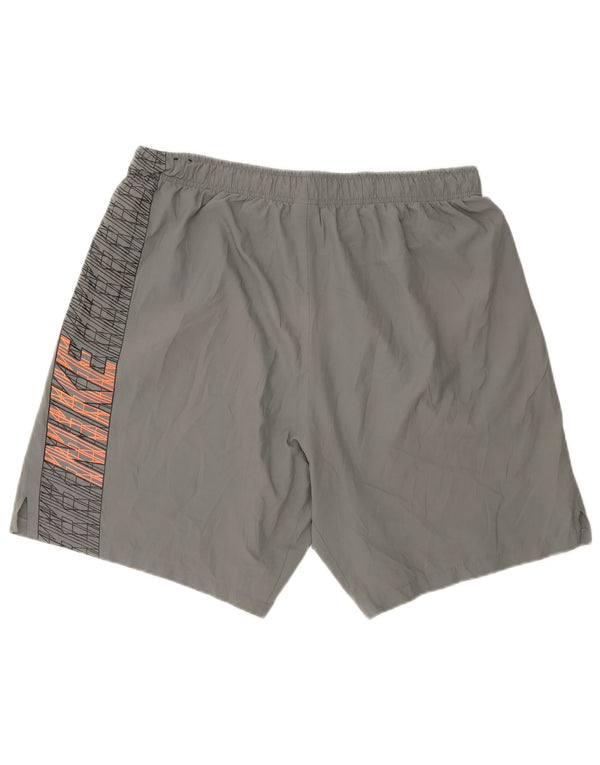Nike Short de sport Dri Fit Graphic pour homme en polyester rayé gris 2XL