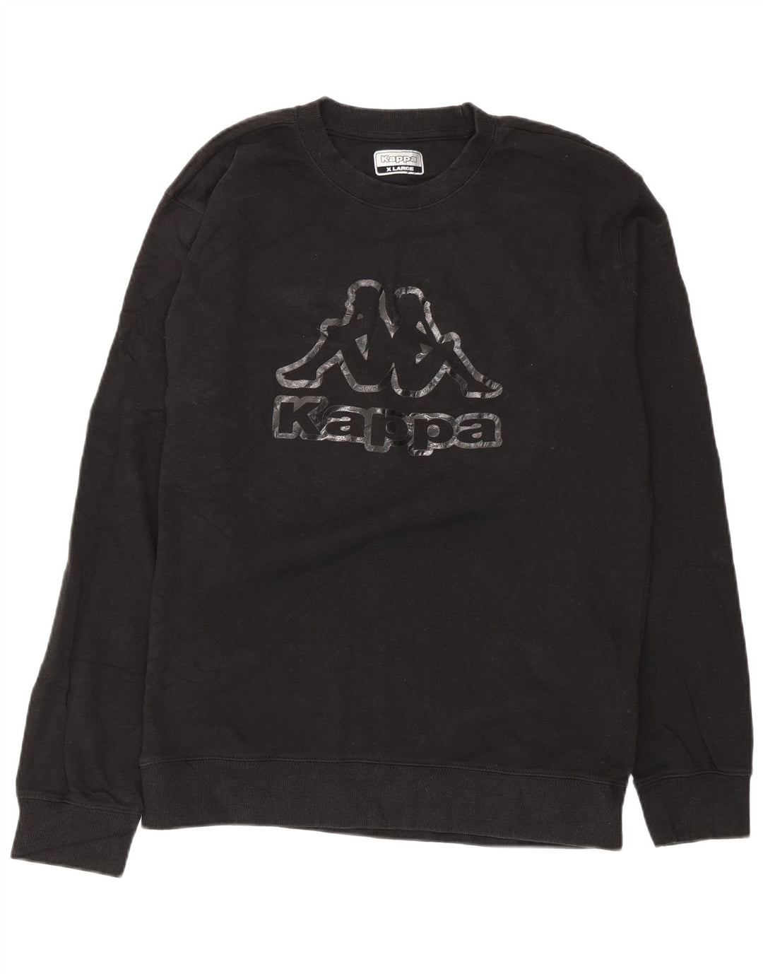 Kappa Homme Graphic Sweatshirt Jumper XL Noir Coton