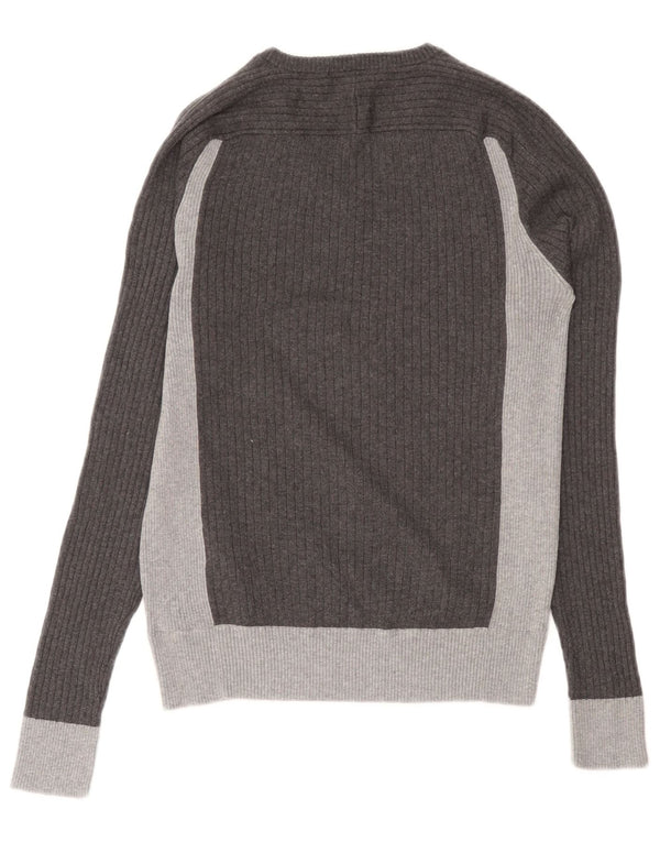 Gas Pull Col V Homme Gris Moyen Colorblock Coton