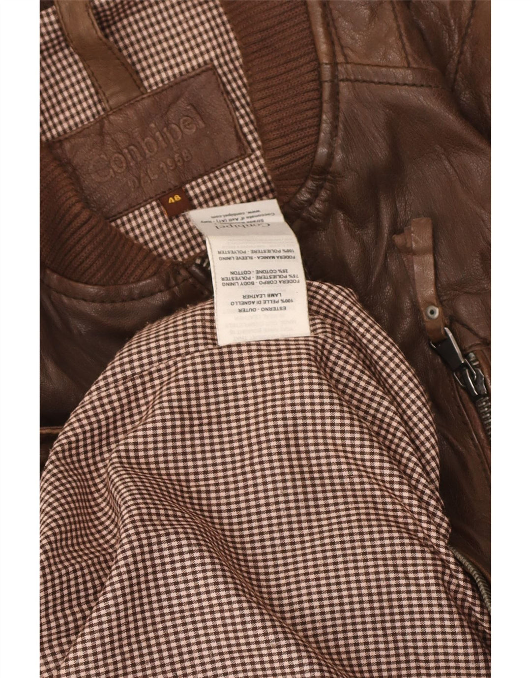 Conbipel Veste en Cuir Homme IT 48 Cuir Marron Moyen