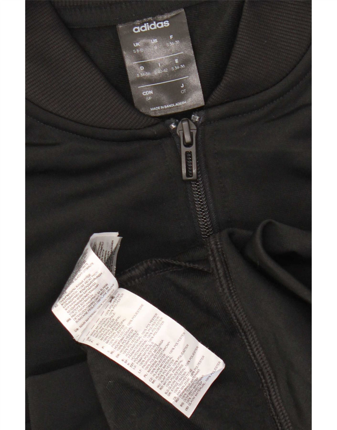 Adidas Veste de survêtement pour femme UK 8/10 Petit Noir Polyester