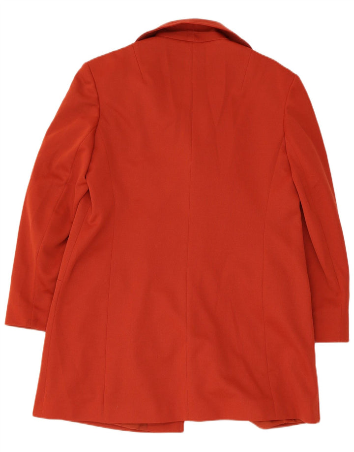 vintage Femme Pardessus UK 12 Rouge Moyen
