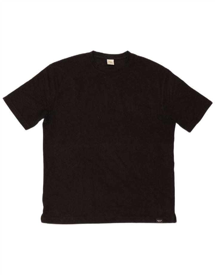 Zara T-Shirt Homme Top XL Noir Coton