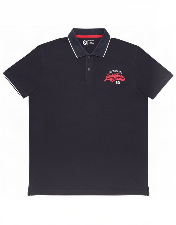 Jack & Jones Polo Homme XL Bleu Marine Coton