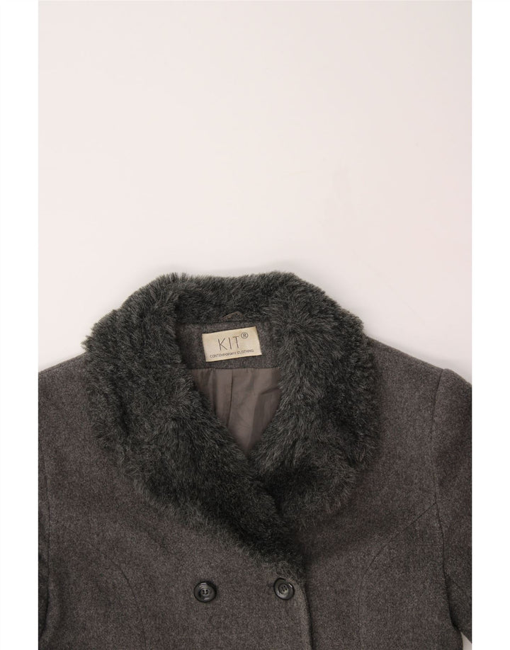 VINTAGE Womens Overcoat UK 12 Medium  Grey Wool Vintage Vintage and Second-Hand Vintage from Messina Hembry 