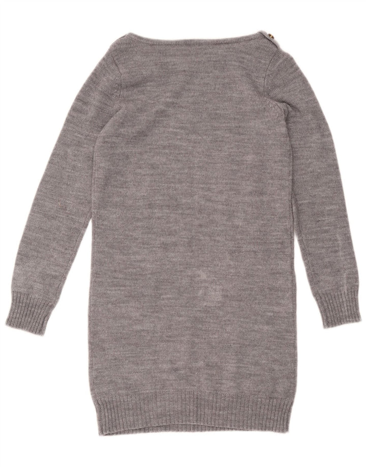 Oasis Robe pull pour femme UK 10 Petite laine mouchetée grise