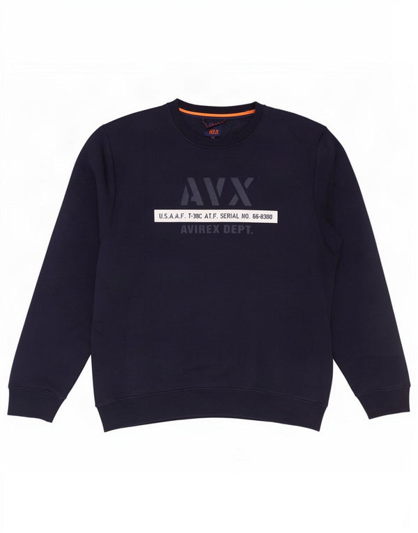 Avirex Sweat-shirt graphique pour homme 2XL Bleu marine Polyester