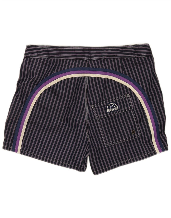 Sundek Short de bain pour homme en polyester à fines rayures bleu marine moyen