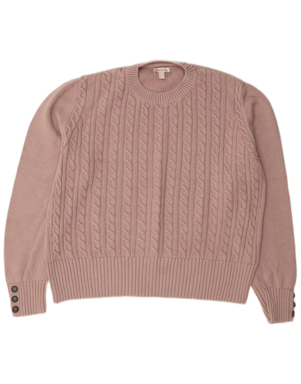 Barbour Pull ras du cou pour femme UK 16 Grand coton rose