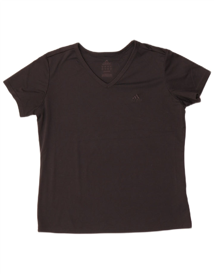 ADIDAS T-shirt pour femme UK 44 Medium Noir Polyester