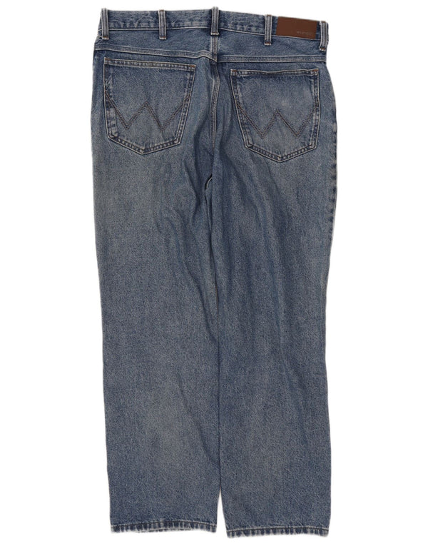 Wrangler Mens Straight Jeans W38 L30 Bleu Coton
