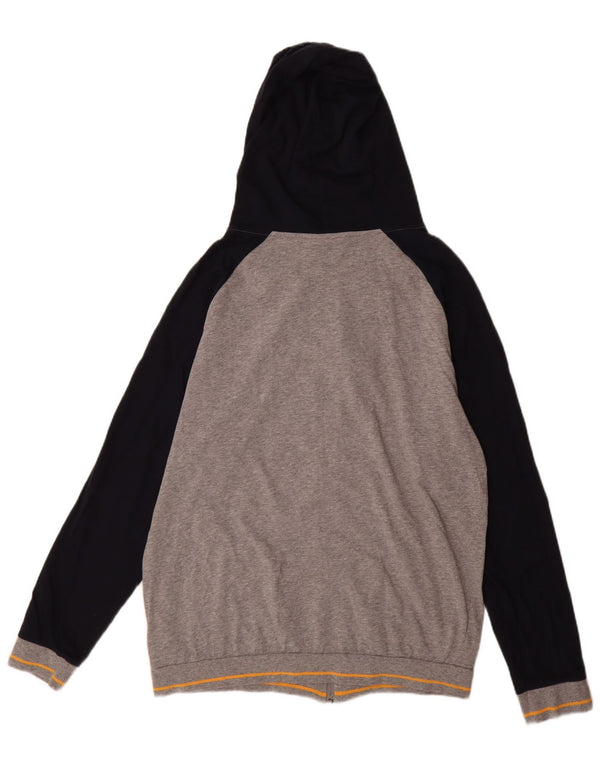 Hugo Boss Pull à capuche zippé XL en coton color block gris pour homme